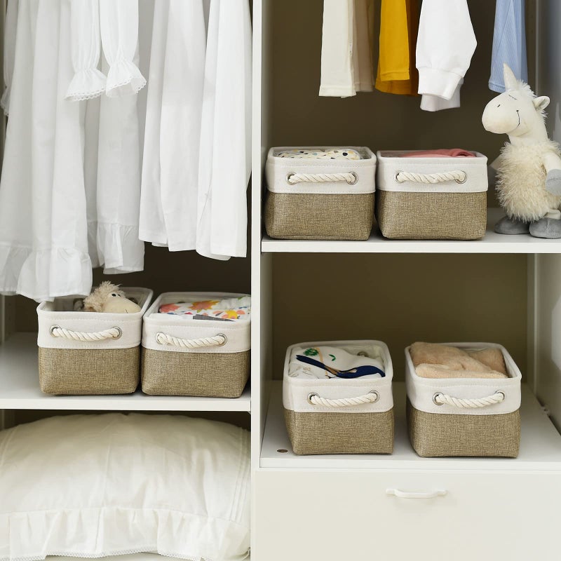 Sacyic Small Storage Baskets for shelves,Fabric Storage Baskets for closet,rectangular Collapsible baskets for organizing clothes,books,gifts - Image 4